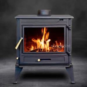 클래식 주물 화목난로 대형 No.095 (30py) 내화벽돌 벽난로 내열유리창 난방기 장작