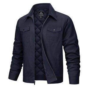 TACVASEN 남성 캐주얼 퀼팅 코튼 재킷 카고 코듀로이 칼라 워크 샤켓 가을과 겨울용 포켓 5개 포함