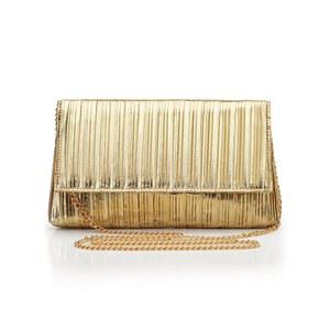 여성용 바비욘드 클러치 지갑 - 이브닝 백 골드 플리츠 플랩 클러치, 공식 파티 칵테일 프롬 웨딩 핸드백용