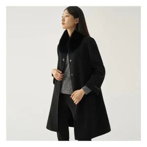 지센 캐시미어 폭스카라 A 라인 코트 LFLCNA09_BK 592582