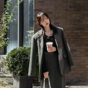 [제작/빅사이즈]이블렛 디벤느 헤링본 누빔 싱글자켓 제이스타일