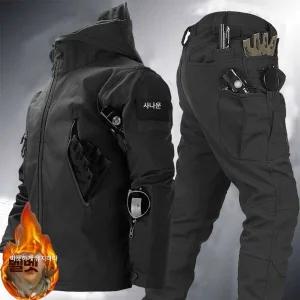 겨울 작업복 밀리터리 미군 전술복 야외 특전사 기모 군용 세트 에스 블랙 X7 슈트