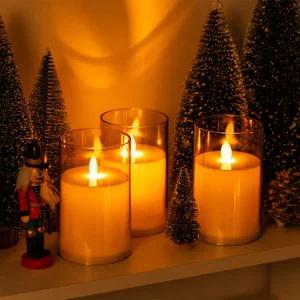 [오피스스쿨] 민화 LED 흔들리는 캔들 / 전자양초 크리스마스이벤트 인테리어무드등 캔들통 테이블조명 수면등 수유등 침실무드등