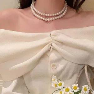 [골드스마일]패션 인기 여성 데일리 진주 감성 목걸이 8mm 진주알