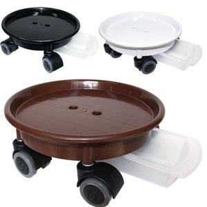 이동식 롤러 화분받침대 원형 3호~8호 바퀴포함 서랍식 물받이