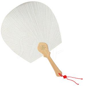 국산 민속 한지 부채 (중 27x39cm) 흰색 전통 종이 한지선 여름 더위 시원 방구부채 둥근