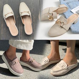 2025 여성 블로퍼 단화 뮬 슬리퍼 에나멜 여자 실내화 로퍼 옥스포드화 펌프스 사무실