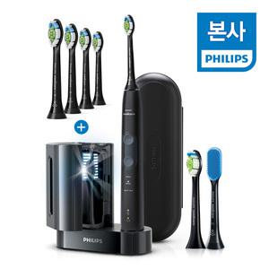 소닉케어 프로텍티브클린 5100 블랙UV에디션 HX6462/01 + 옵티멀 화이트칫솔모 블랙 HX6064/96
