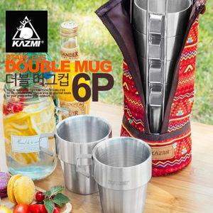 [하프클럽/카즈미]더블머그컵6p 레드 /스텐레스머그컵