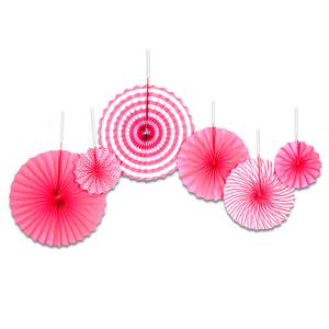 파티 페이퍼팬 세트 행잉데코 가랜드 (핑크 6입)