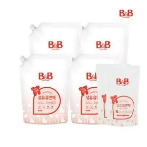 [비앤비][증정] 유아 섬유유연제 자스민 리필 1500ml X4개 (+유연제800ml 2개증정)
