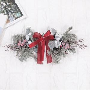 크리스마스 가랜드 벽장식 스노우 목화 50cm 소품 벽걸이 데코 행사 촬영 겨울 조화 꾸미기