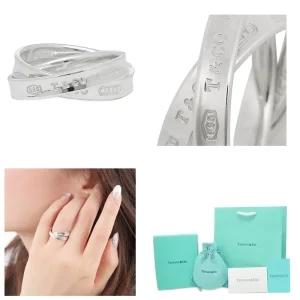 여자 남자 티파니 1837 인터라킹 서클 반지 링 실버 선물 생일 기념일 여자친구 와이프