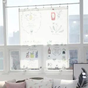 /모모제작소 플라워라떼 북유럽 코튼 가리개커튼 106x128