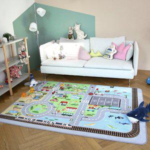 [누리홈] KC인증 사계절 도로매트 놀이매트 시티 150x200 아이방러그 키즈카페