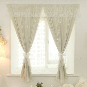 [러빙랩] 레이스 오로라 셀프 붙이는 커튼 찍찍이 암막커텐 120x150cm