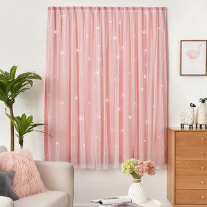 [러빙랩] 트윙클 셀프 붙이는 커튼 레이스 찍찍이 암막커텐 150x200cm