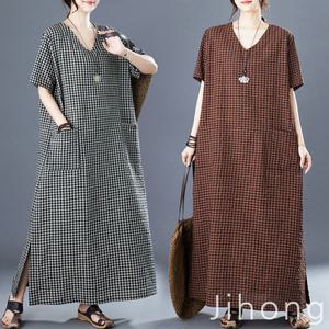 지홍 1321 긴팔 롱원피스 모음/박스핏/기모/누빔/루즈핏/면마/플라워/맥시/빅사이즈/77 88 99