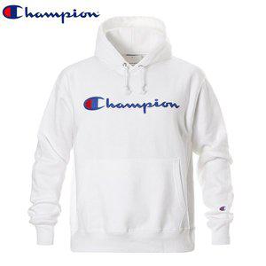 [챔피온] 후드티 / 리버스 위브 체인스티치 스크립트 풀오버 후드티 GF68-Y07471-WHC 화이트