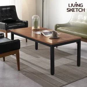 보브 1200 높은 소파테이블 블랙 월넛 입식 거실테이블 사무실 상담 응접 테이블