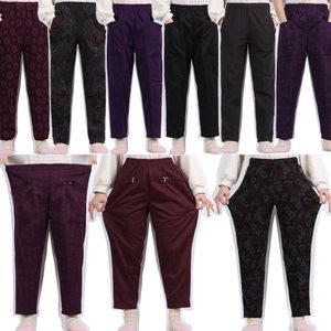 할머니바지 기모몸빼바지 여성 고쟁이 방한 빅사이즈 엄마 밴딩 와이드 꽃무늬 기모통바지