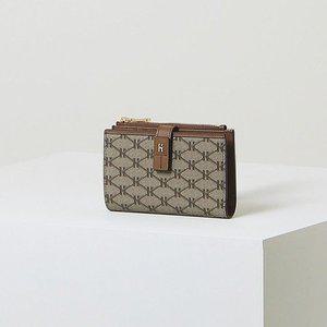 [헤지스](대구신세계)[HAZZYS ACC] 브라운 로고패턴 가죽 중지갑 HIWA5E884W2