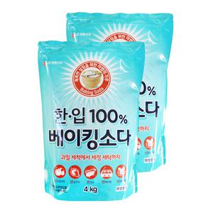 엘지 한입 100% 베이킹소다 4kg 2개 청소 찌든때 설거지 과일세척