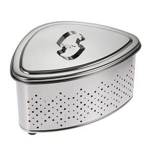 [셀러허브]스테인레스 싱크대 삼각 코너 음식물쓰레기통 뚜껑형 (S8658980)