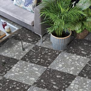 더원디자인 테라조데코타일 점착식 비점착식 대리석 사각 베란다 현관 사무실 바닥 장판 보수 시공