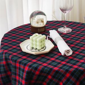 [레브라이프] 윈터 체크 기모면 식탁보 테이블보 레드카키