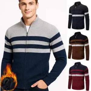 [마지막 물량 원가이하 판매] 남성 가을겨울 WARM 뉴 니트 투라인 블루종 카라넥 벨벳 기모 가디건 집업 점퍼 4칼라 /4