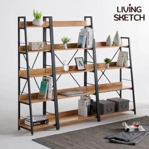 아이디 사다리형 3단 4단 5단 슬림5단 철제책장 인테리어 서재 거실 책장