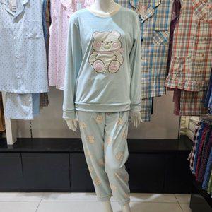 [비너스]극세사 곰 캐릭터 자수 나염 이지세트VEP378FS_BP