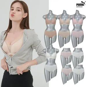 [푸마] 노와이어 풀커버 몰드 속옷 12종세트(브라4+팬티8)