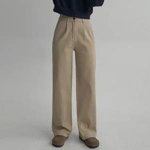 [에이와비] [140.150ver] (예쁘진)기모핀턱코튼와이드롱팬츠 -키작녀/기장선택/2color/4size