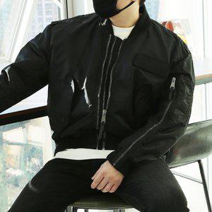 [우기브로]WMG 남자 빅사이즈 이중 지퍼 디테일 항공 점퍼