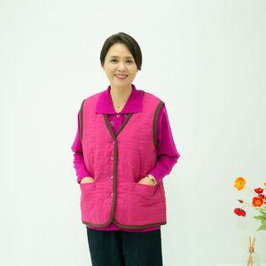 마미소 인조 양털 브이 조끼 엄마 할머니 빅사이즈 40 60 마담 중년 여성 옷