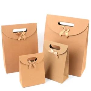 무지 크라프트 리본 종이가방 쇼핑백 선물용  수능선물 크리스마스