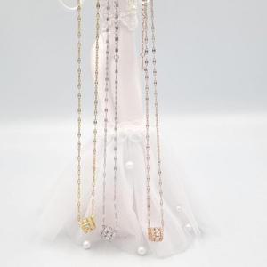 [오노마] ONM 써지컬스틸 링 큐빅 체인 목걸이 3컬러