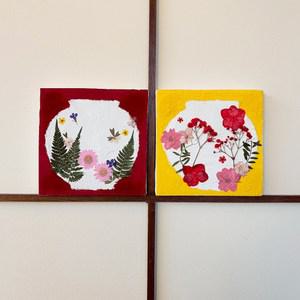 생화 압화 꽃 달항아리 클레이 백드롭 페인팅 DIY 캔버스 액자 키트