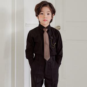 [키즈톡톡]쿠퍼 남아 정장(셔츠+검정바지)(5-17호) 블랙 키즈 유아 어린이 검정 올블랙 춘추복 교복 스쿨룩
