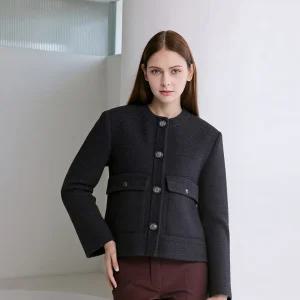 (아날도바시니) 라운드넥 트위드 자켓(AV10JK05M)