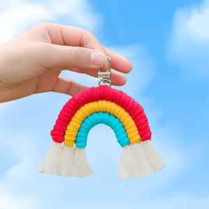 DIY 키링 만들기 무지개 레인보우 마크라메 키홀더 DIY 만들기 키트