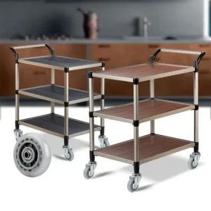 월넛우드 3단 중 무소음바퀴 이동식카트 카 주방웨건 서빙카 써빙카트 써빙카 주방카트