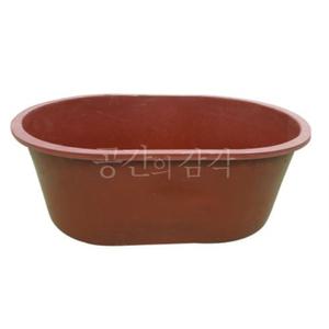대형 빨간 고무 다라이 타원형 낮은 고무통 화분 1010 김장 미장