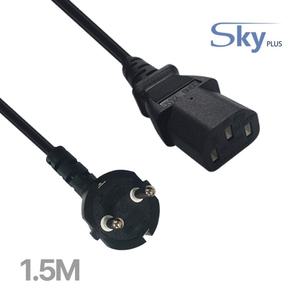 국산 파워 케이블 PC 모니터 컴퓨터 연결 전원 코드 선 3구 1.5M 하늘컴플러스