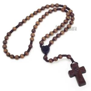 5단 기도 묵주/조각 십자가 모아비 6mm 천주교 성물