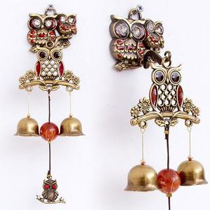 [RG961PQ5]모자부엉이2p레드 문종 풍경 도어벨 벽장식소품