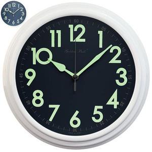 [RGL30876]GB4695 야광 무소음 메탈 벽시계25cm 화이트