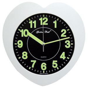 [RG793144]GB4344 퓨어하트 야광 무소음 벽시계 화이트